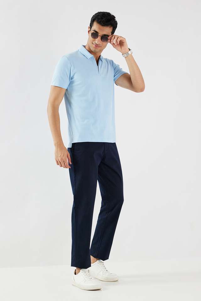 Solid-Cotton-Blend-Polo-Men-s-T-Shirt