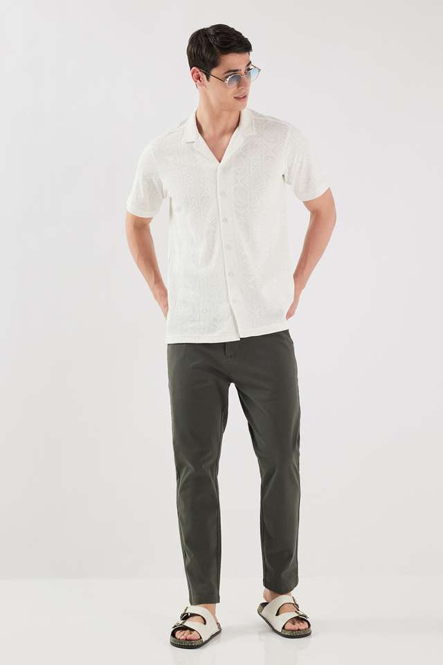 Solid-Cotton-Blend-Regular-Fit-Men-s-Casual-Shirt