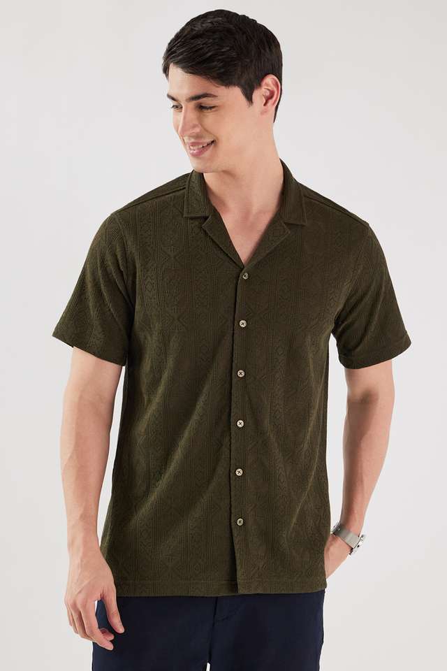 Solid-Cotton-Blend-Regular-Fit-Men-s-Casual-Shirt