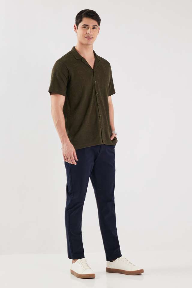 Solid-Cotton-Blend-Regular-Fit-Men-s-Casual-Shirt