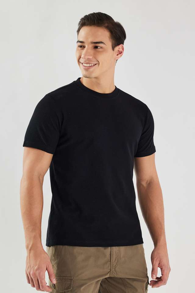 Textured-Cotton-Round-Neck-Men-s-T-Shirt