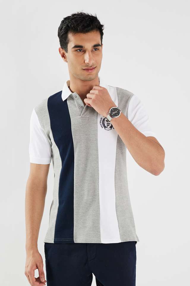 Color-Block-Cotton-Polo-Men-s-T-Shirt