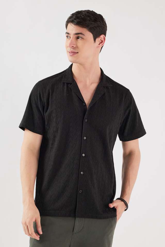 Solid-Cotton-Blend-Regular-Fit-Men-s-Casual-Shirt