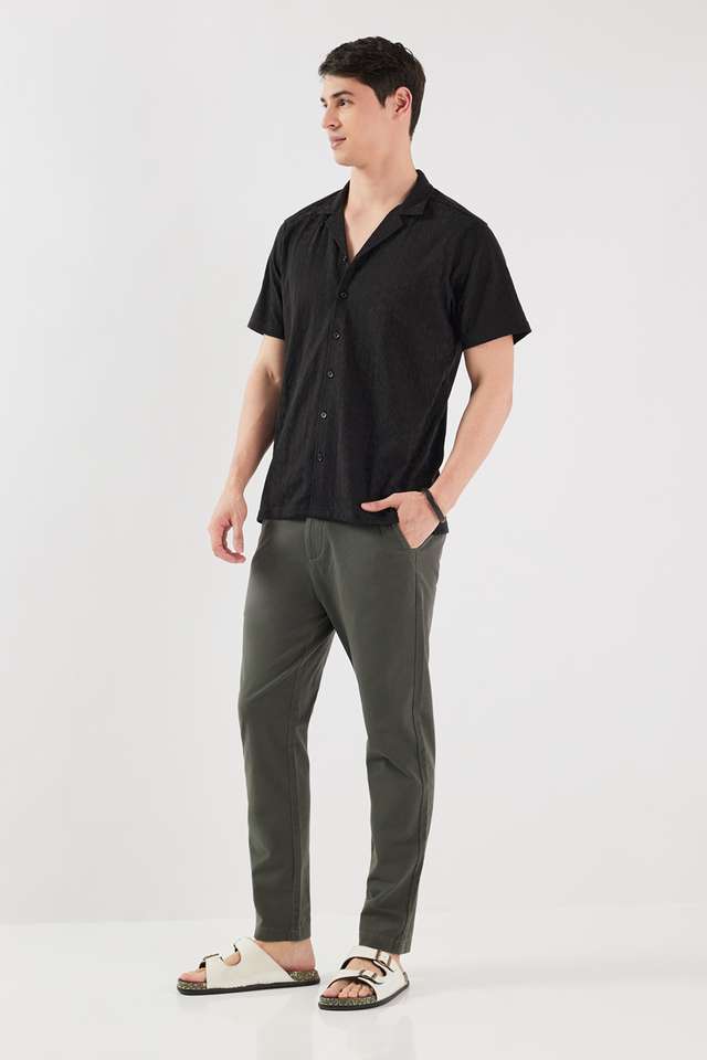 Solid-Cotton-Blend-Regular-Fit-Men-s-Casual-Shirt