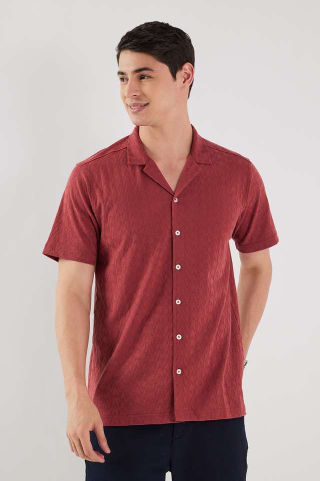 Solid-Cotton-Blend-Regular-Fit-Men-s-Casual-Shirt