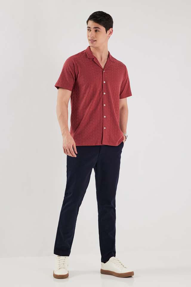 Solid-Cotton-Blend-Regular-Fit-Men-s-Casual-Shirt