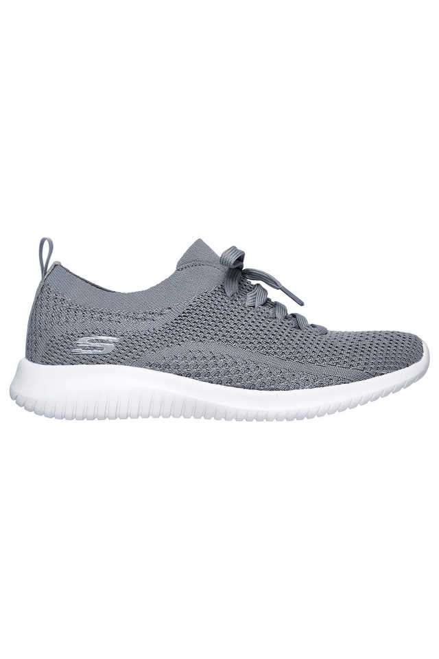 Buy Skechers Grey Ultra Flex Mesh Lace Up Women's Casual Shoes
