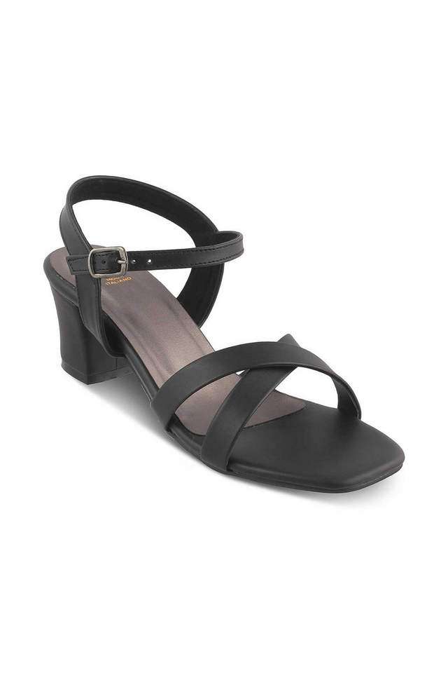 Tresmode Black Peep Toe Block Heel Sandals Buy Tresmode Black Roch