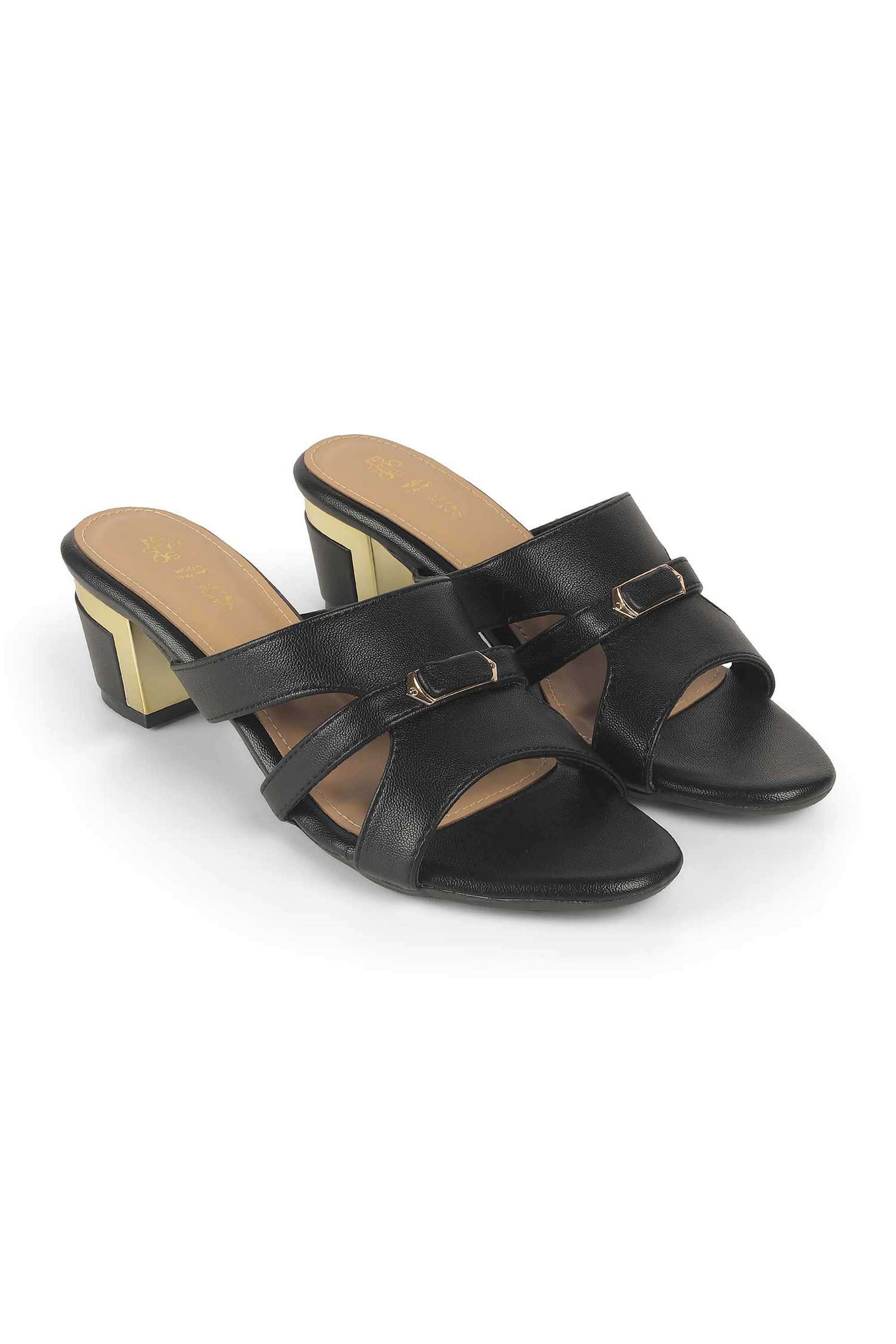 Slick-Synthetic-Slip-On-Women-s-Casual-Wear-Heels