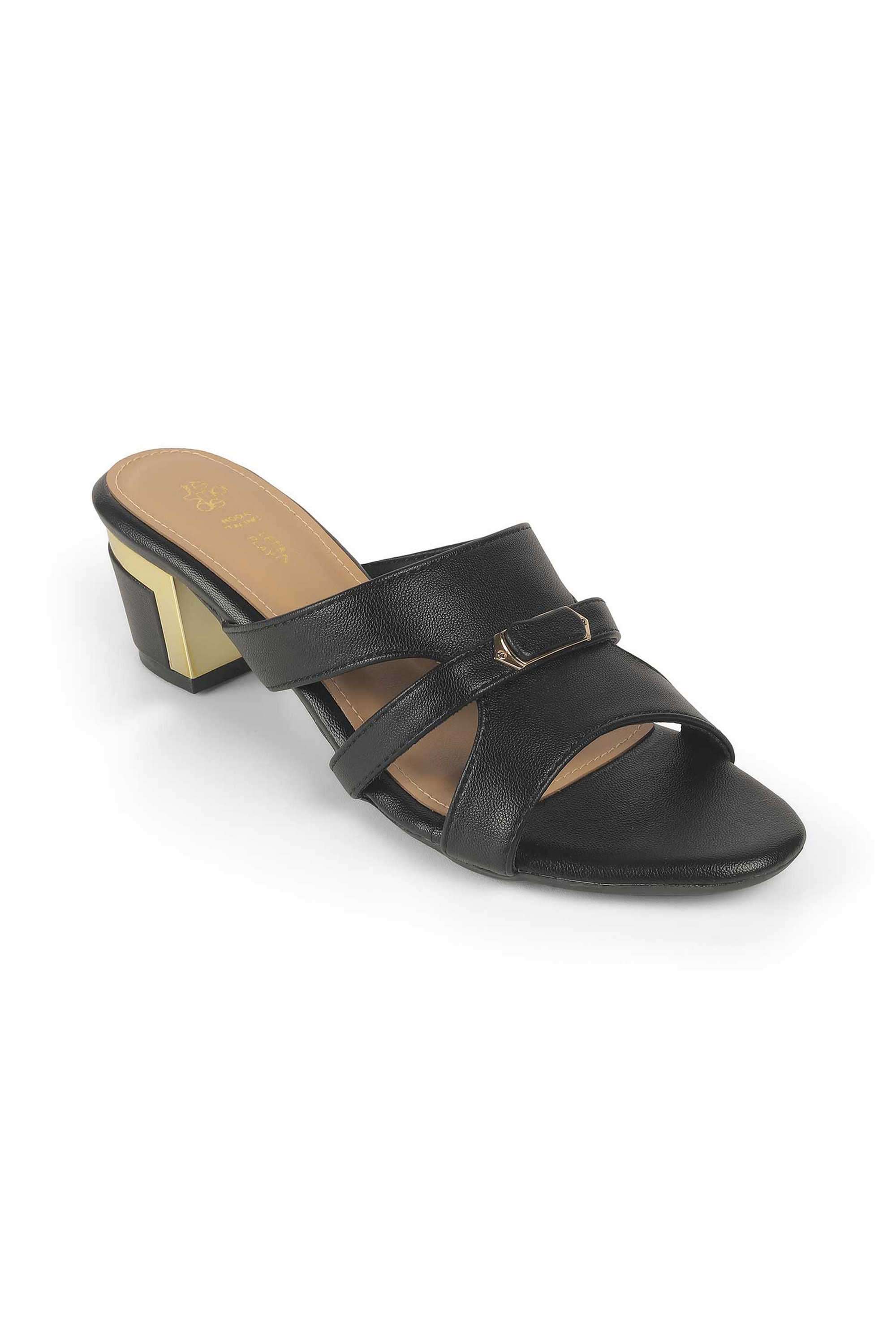 Slick-Synthetic-Slip-On-Women-s-Casual-Wear-Heels