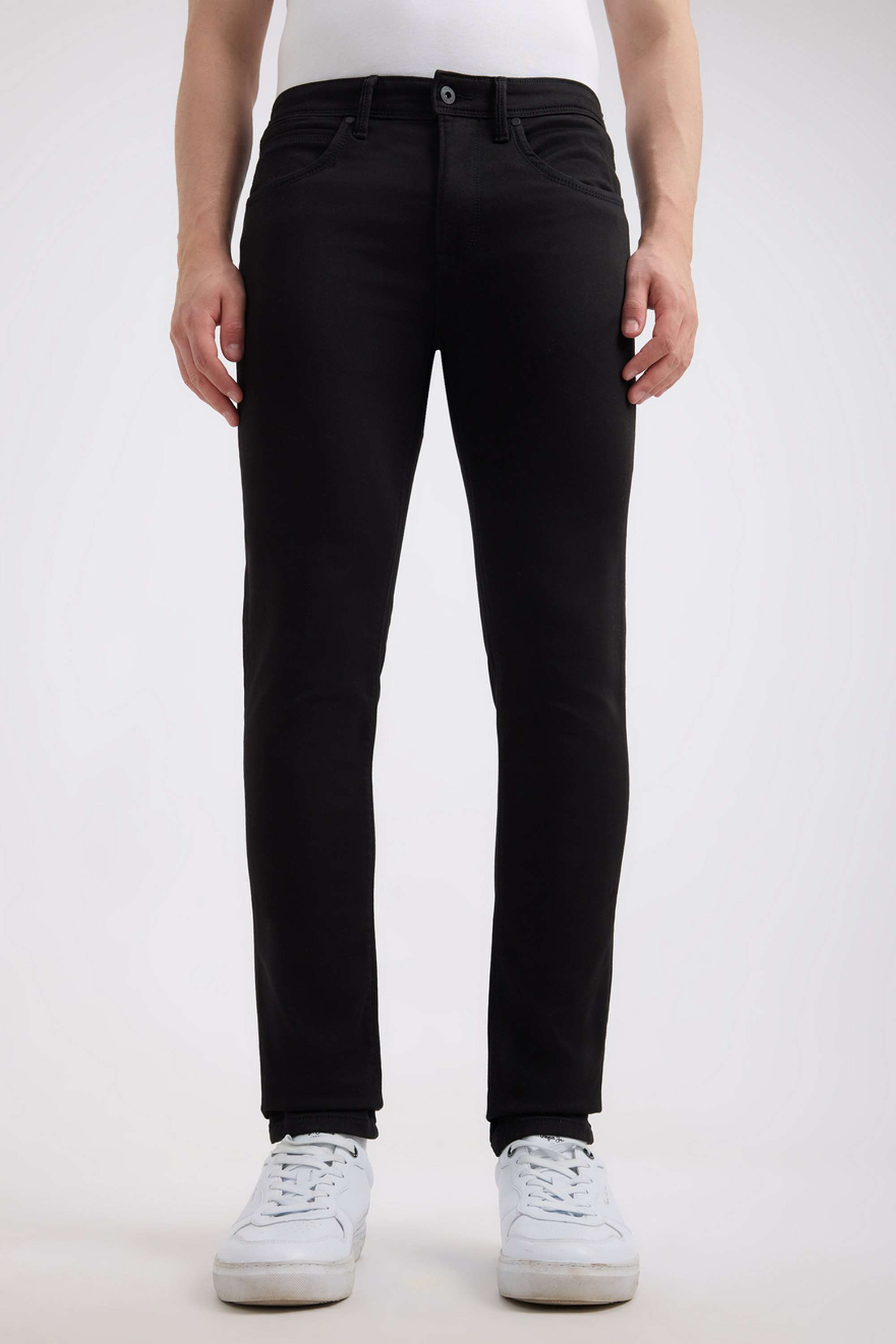 Light-Wash-Blended-Fabric-Skinny-Fit-Men-s-Jeans