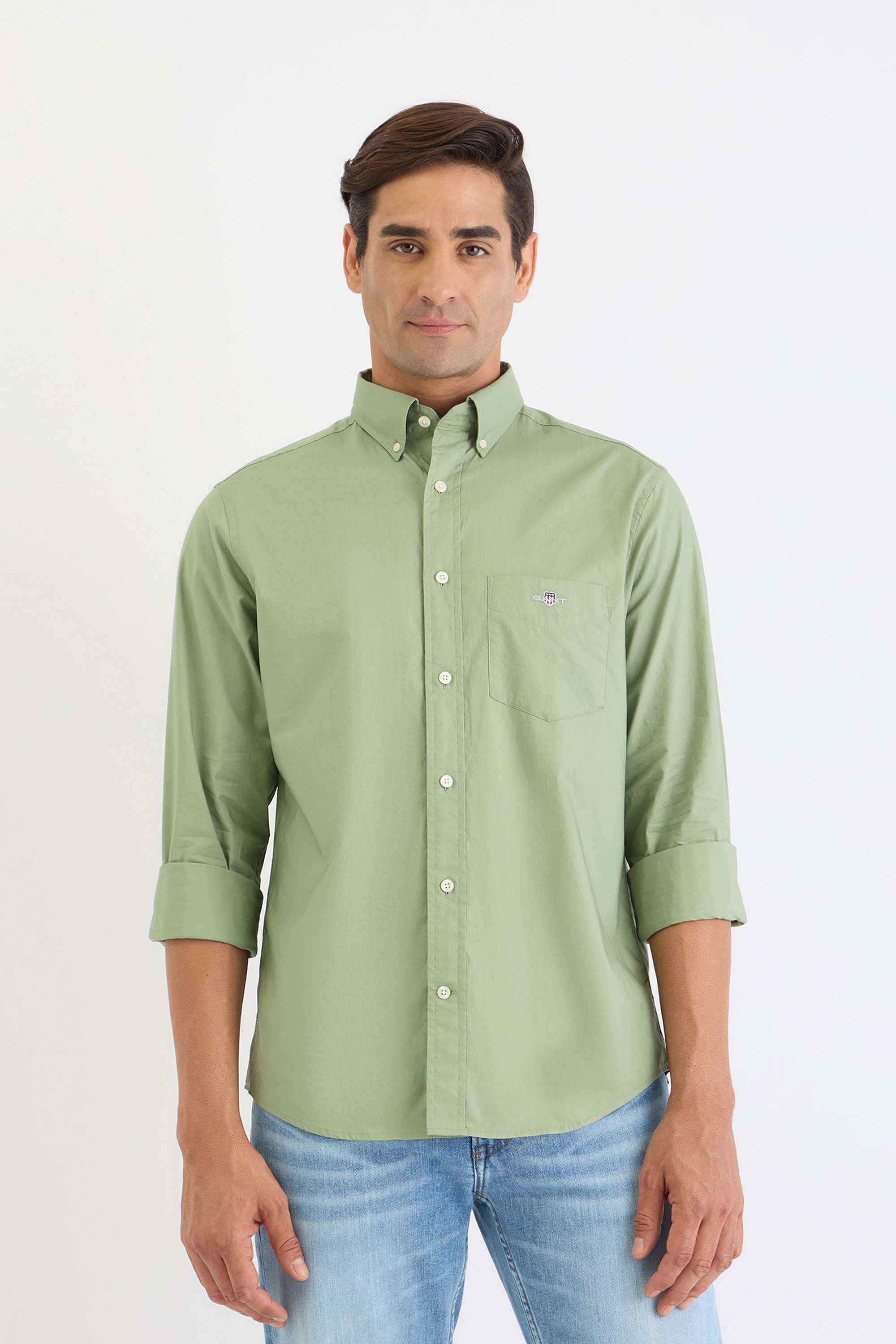 Solid-Cotton-Regular-Fit-Men-s-Casual-Shirt