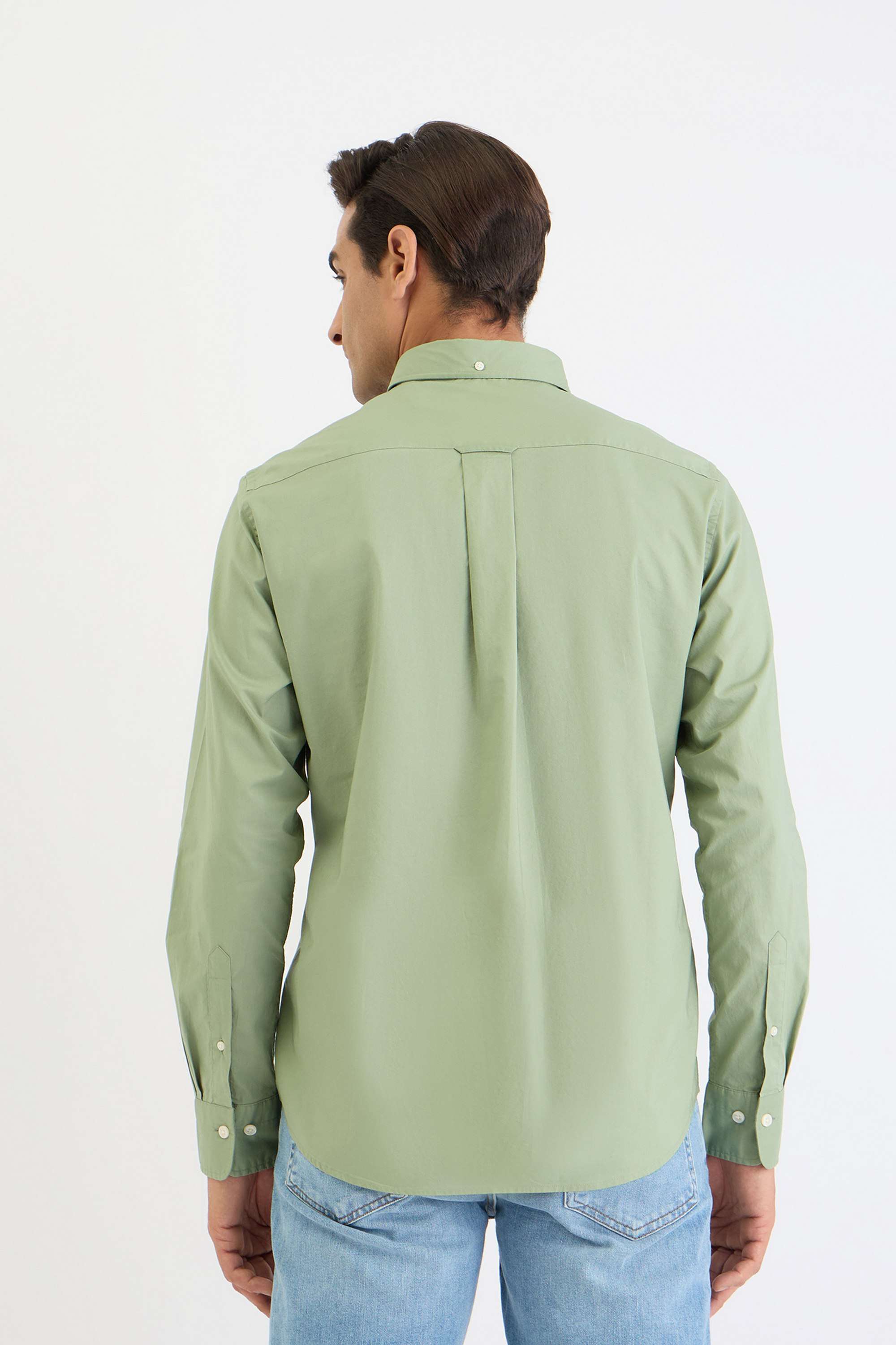 Solid-Cotton-Regular-Fit-Men-s-Casual-Shirt