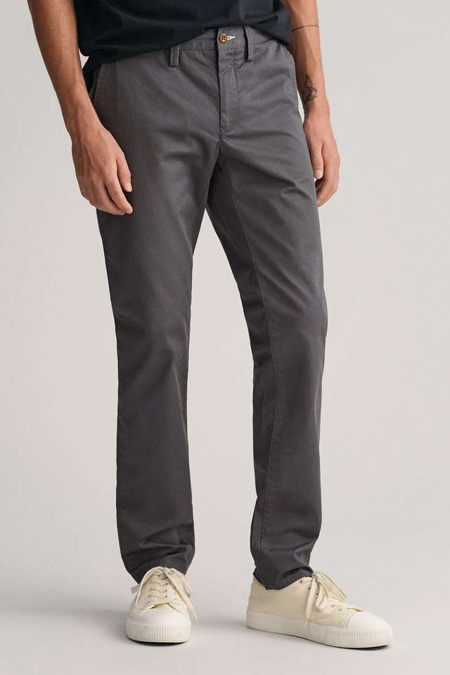 Solid-Cotton-Blend-Slim-Fit-Men-s-Casual-Wear-Trousers