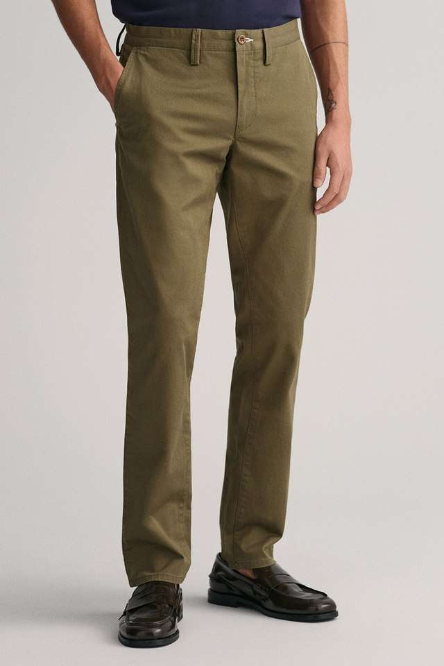 Solid-Cotton-Blend-Slim-Fit-Men-s-Casual-Wear-Trousers