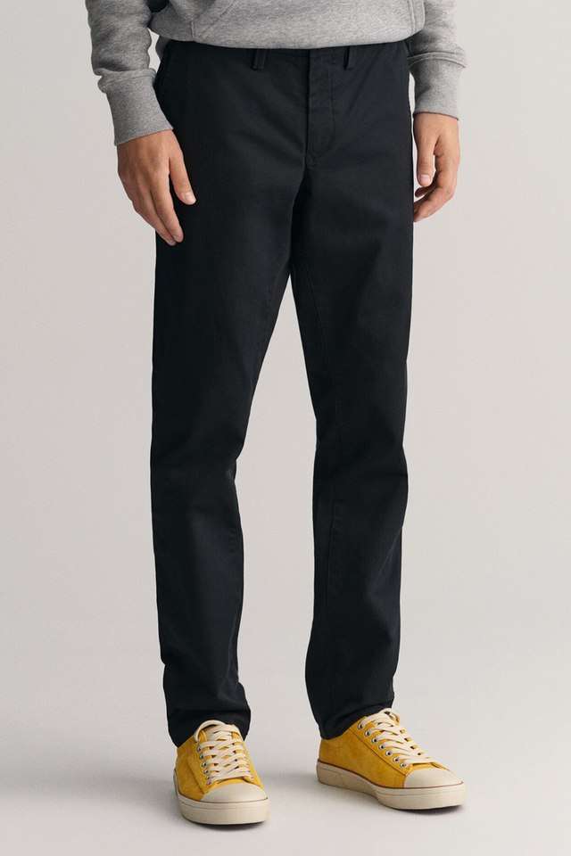 Solid-Cotton-Blend-Slim-Fit-Men-s-Casual-Wear-Trousers