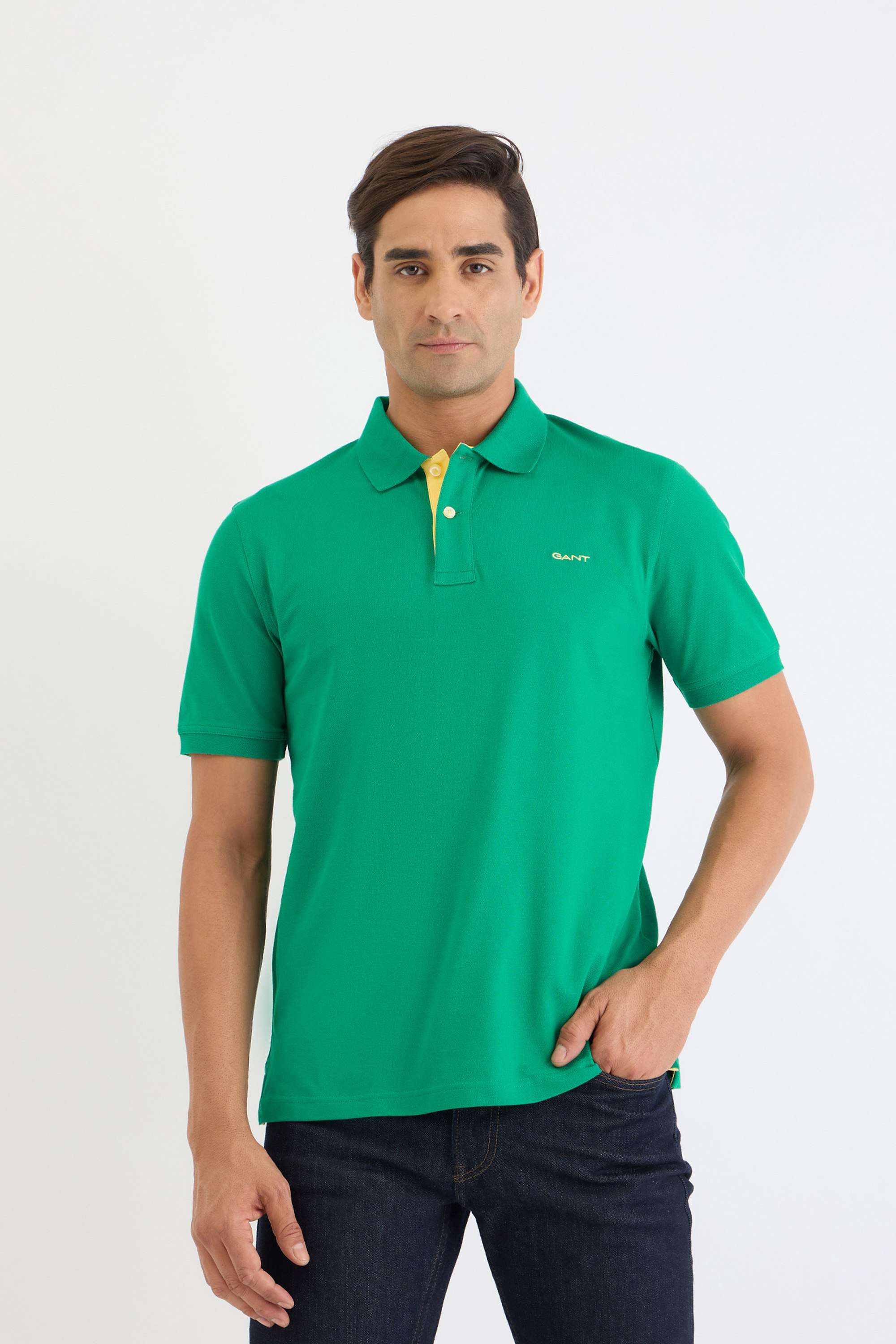 Solid-Cotton-Blend-Polo-Men-s-T-Shirt