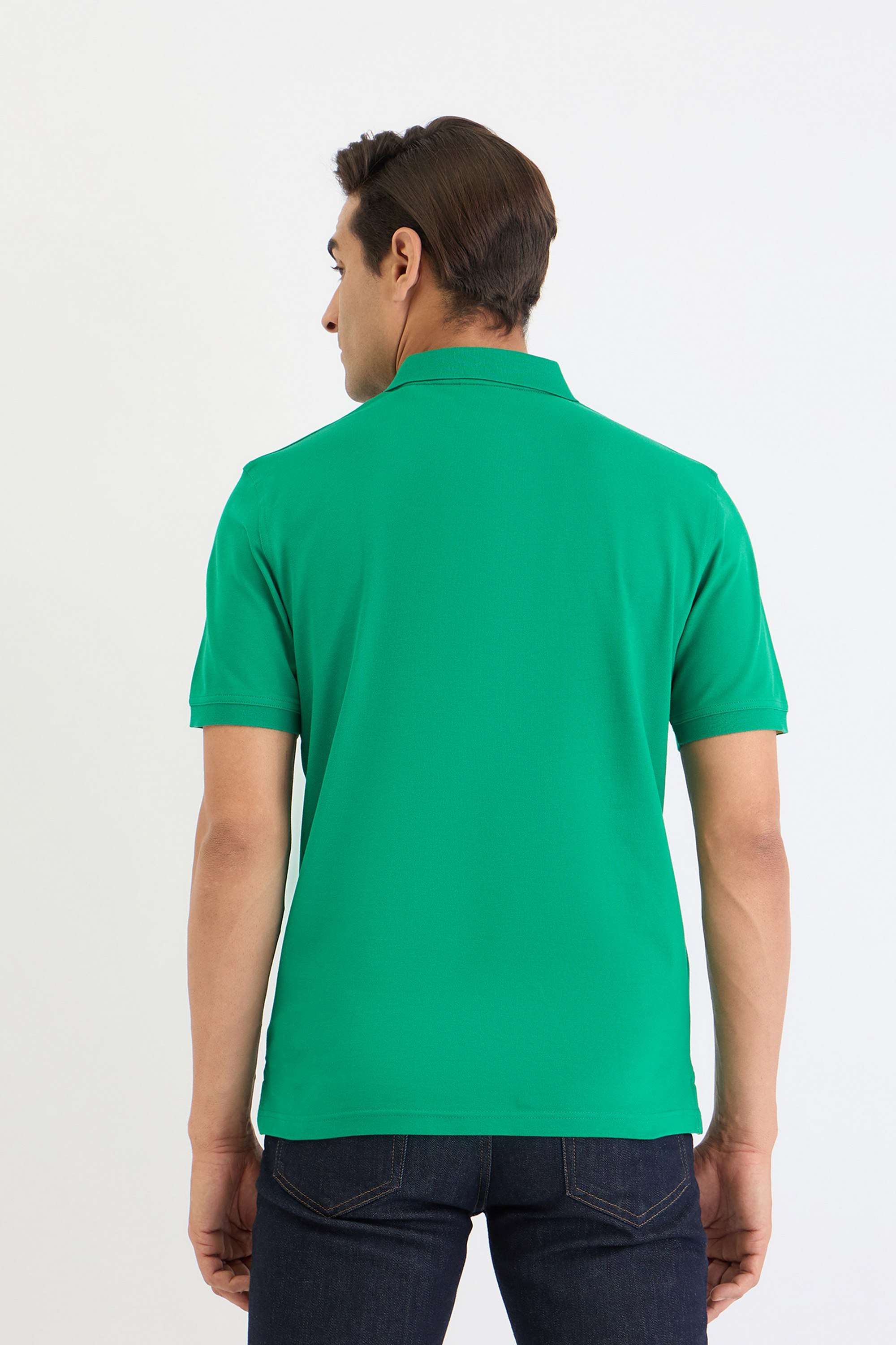 Solid-Cotton-Blend-Polo-Men-s-T-Shirt