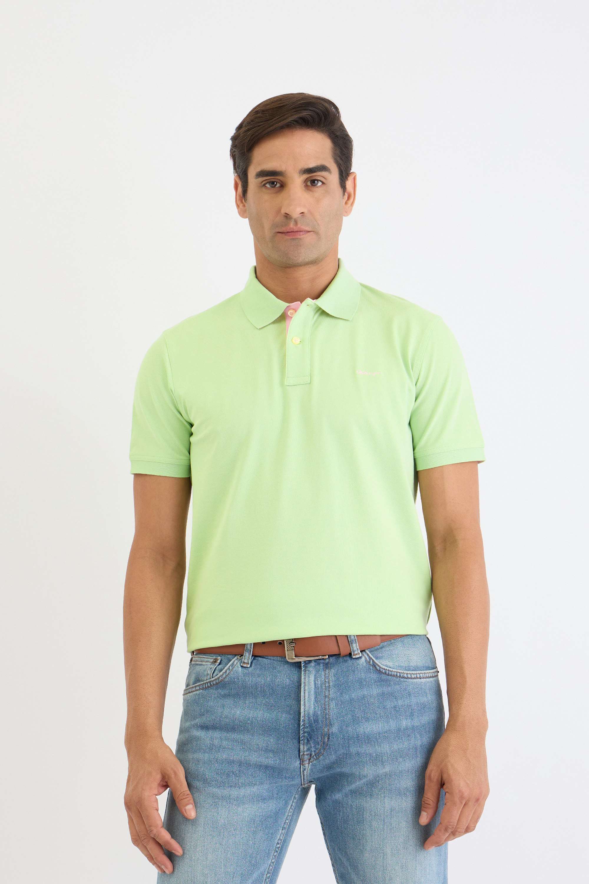 Solid-Cotton-Blend-Polo-Men-s-T-Shirt