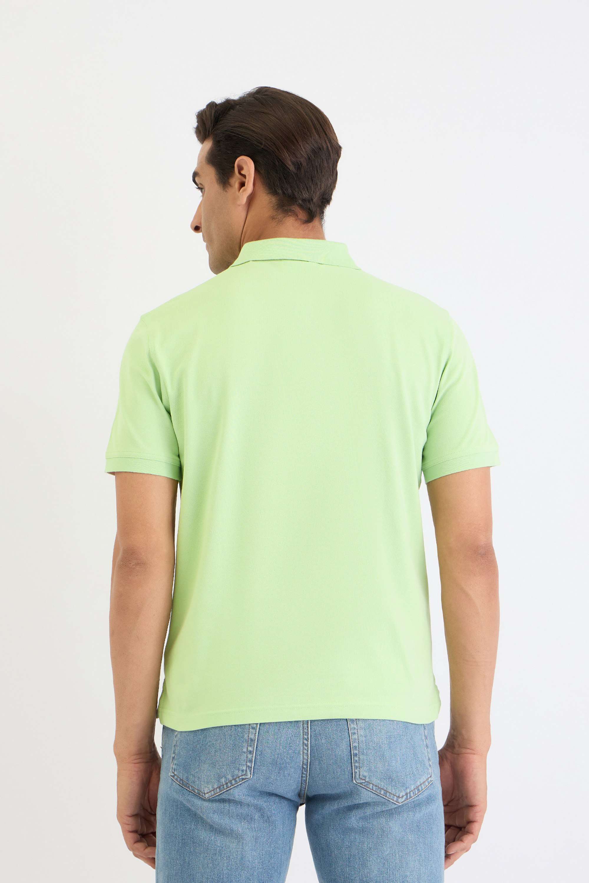 Solid-Cotton-Blend-Polo-Men-s-T-Shirt