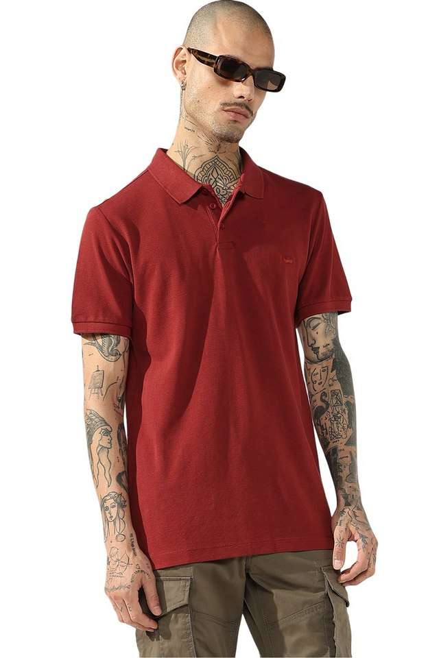 Solid-Cotton-Stretch-Polo-Men-s-T-Shirt