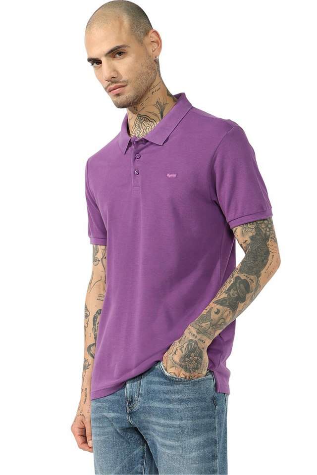 Solid-Cotton-Stretch-Polo-Men-s-T-Shirt