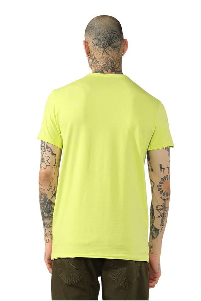 Solid-Blended-Fabric-Slim-Fit-Men-T-Shirt
