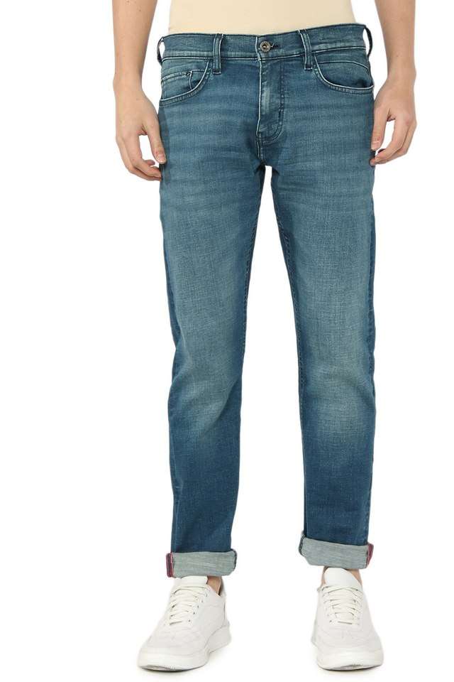 Light-Wash-Cotton-Blend-Straight-Fit-Men-s-Jeans