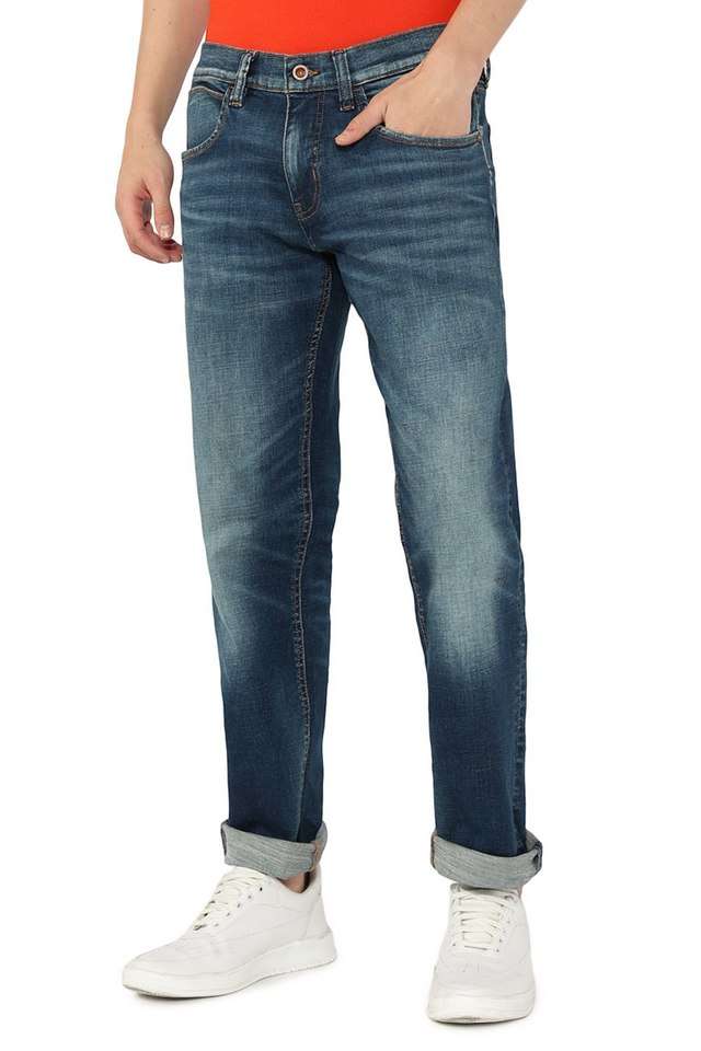 Dark-Wash-Cotton-Blend-Straight-Fit-Men-s-Jeans