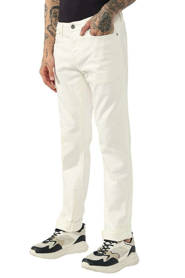 Light-Wash-Blended-Fabric-Slim-Fit-Men-s-Jeans
