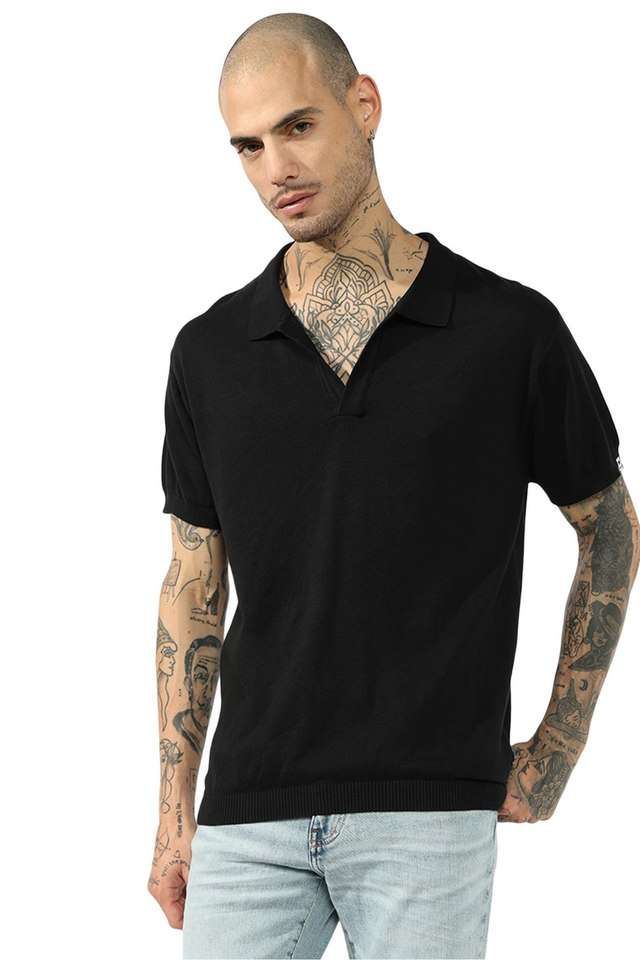 Solid-Cotton-Stretch-Polo-Men-s-T-Shirt