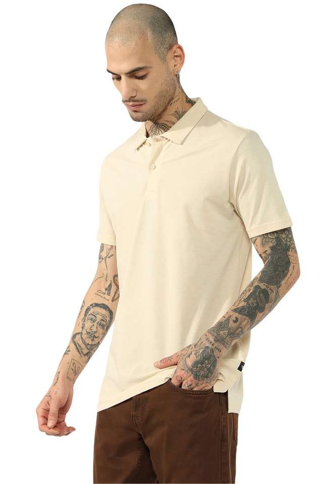 Solid-Cotton-Stretch-Polo-Men-s-T-Shirt