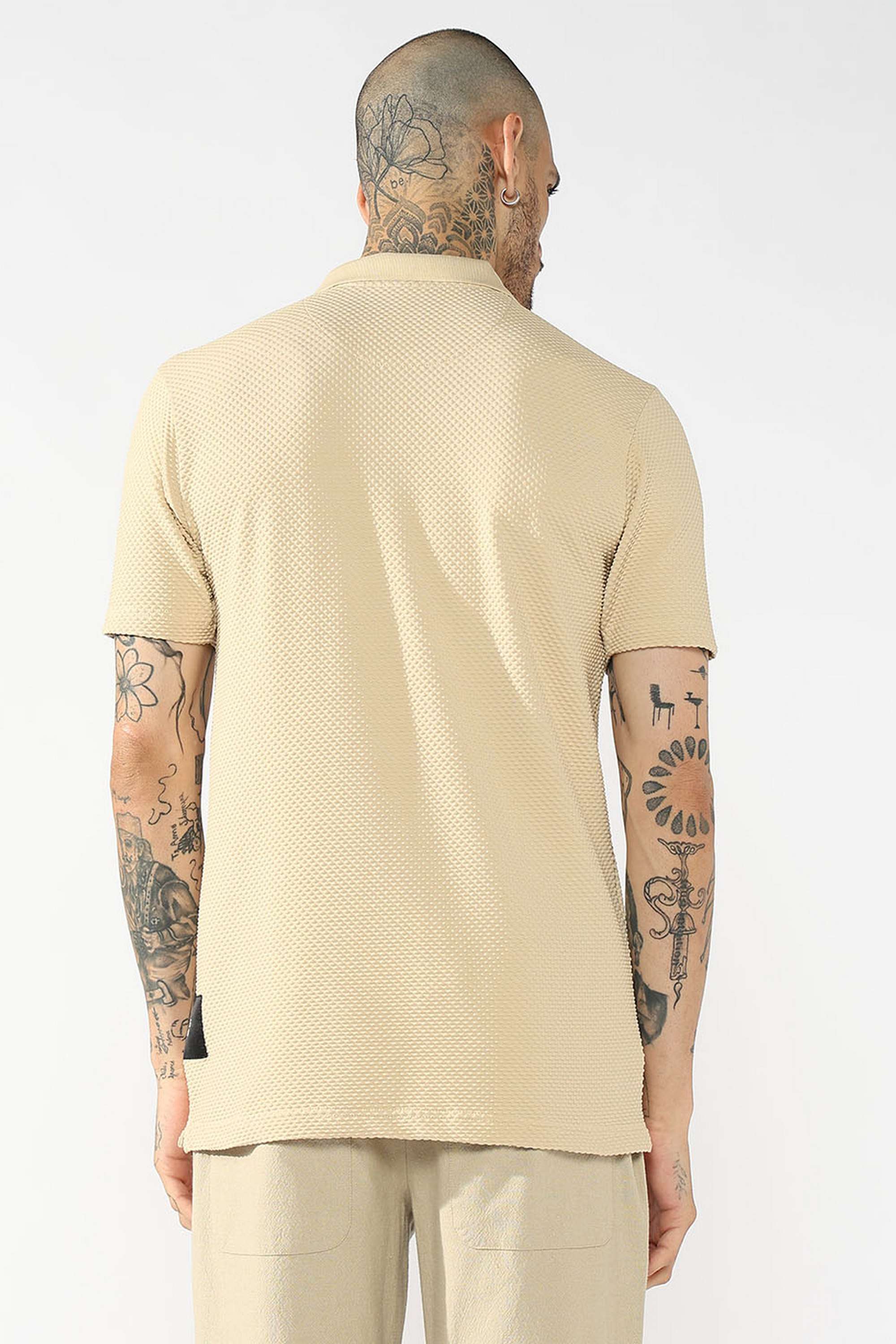 Solid-Blended-Fabric-Polo-Men-s-T-Shirt