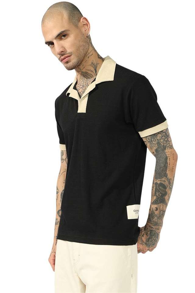 Solid-Cotton-Stretch-Polo-Men-s-T-Shirt