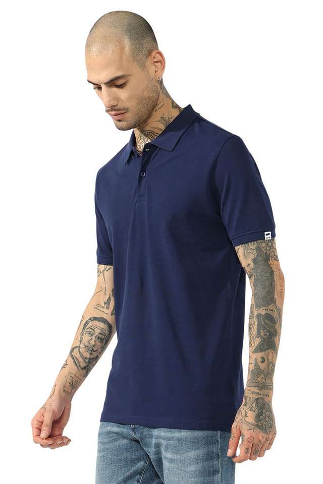 Solid-Cotton-Stretch-Polo-Men-s-T-Shirt