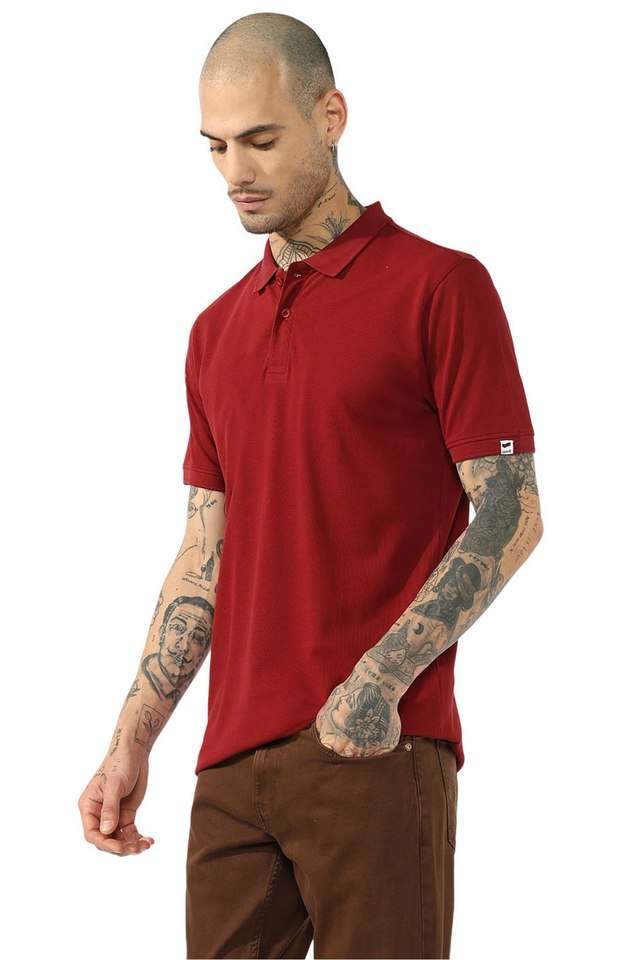 Solid-Cotton-Stretch-Polo-Men-s-T-Shirt