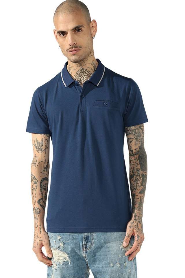 Solid-Cotton-Stretch-Polo-Men-s-T-Shirt