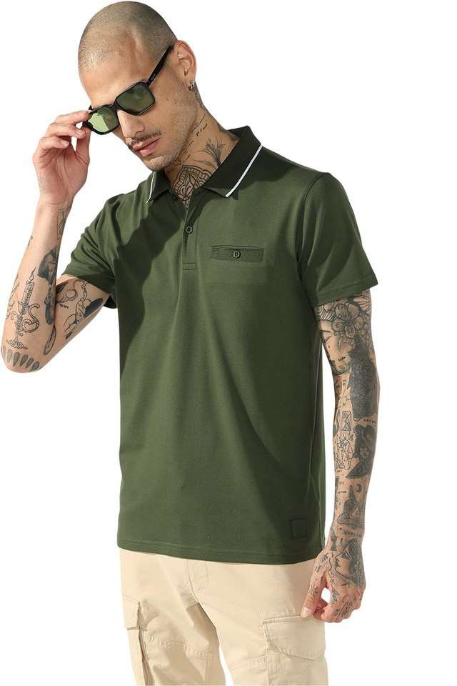 Solid-Cotton-Stretch-Polo-Men-s-T-Shirt