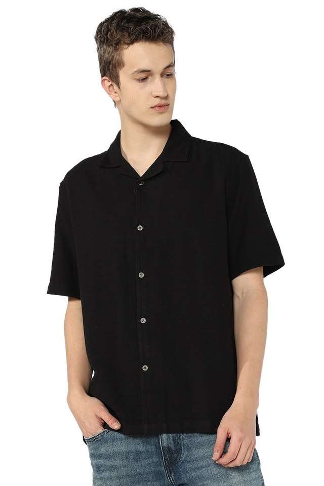 Solid-Modal-Relaxed-Fit-Men-s-Casual-Wear-Shirt