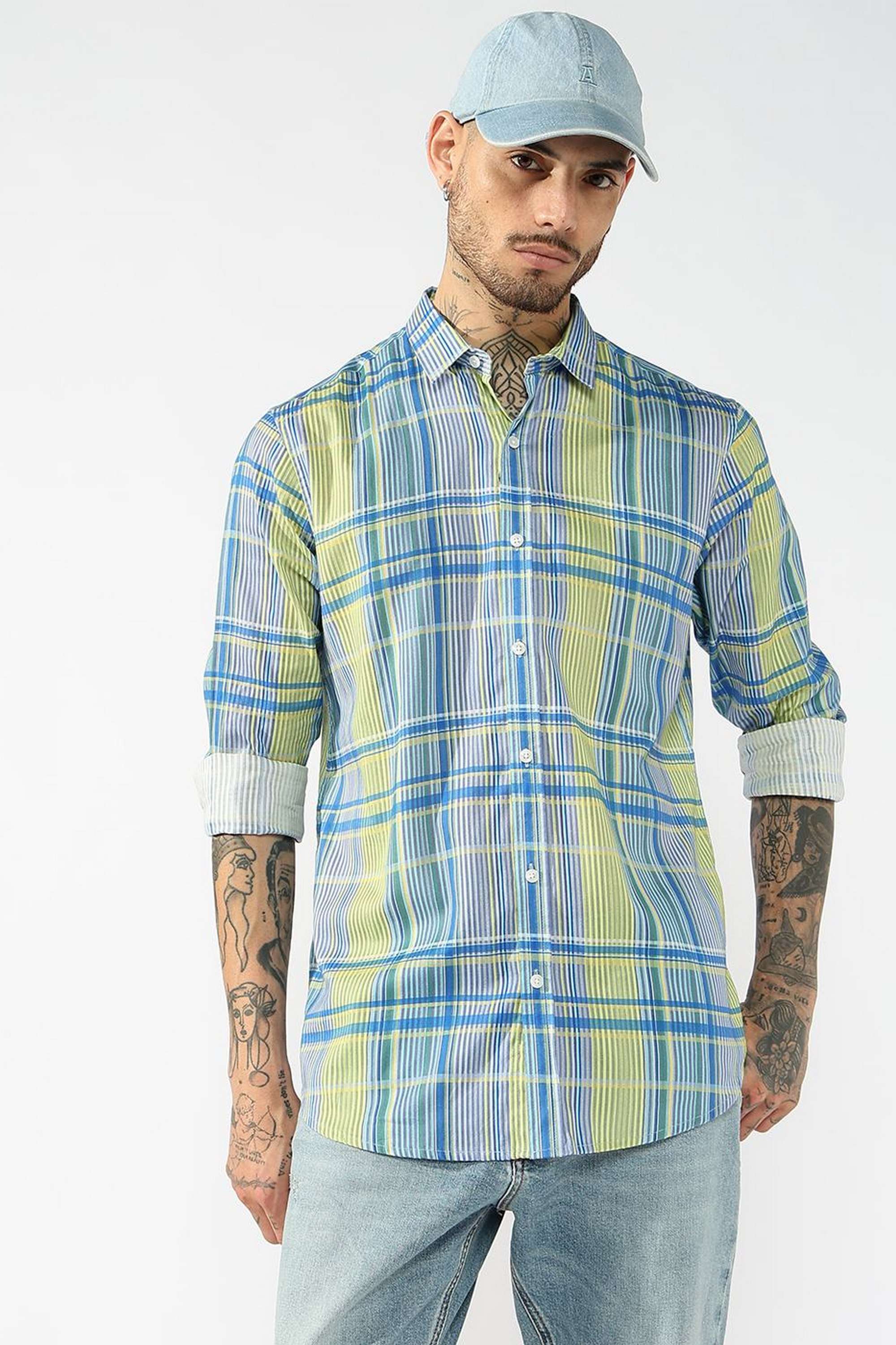 Checks-Viscose-Regular-Fit-Men-s-Casual-Shirt