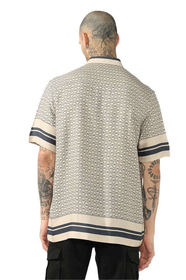 Printed-Blended-Fabric-Relaxed-Fit-Men-s-Casual-Shirt