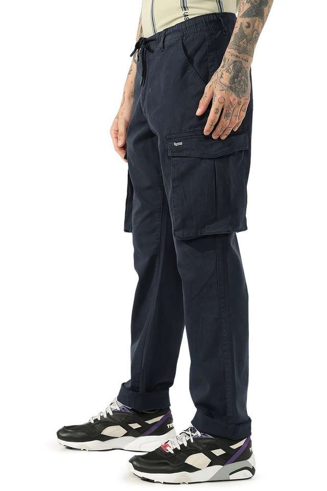 Solid-Blended-Fabric-Straight-Fit-Men-s-Casual-Trousers
