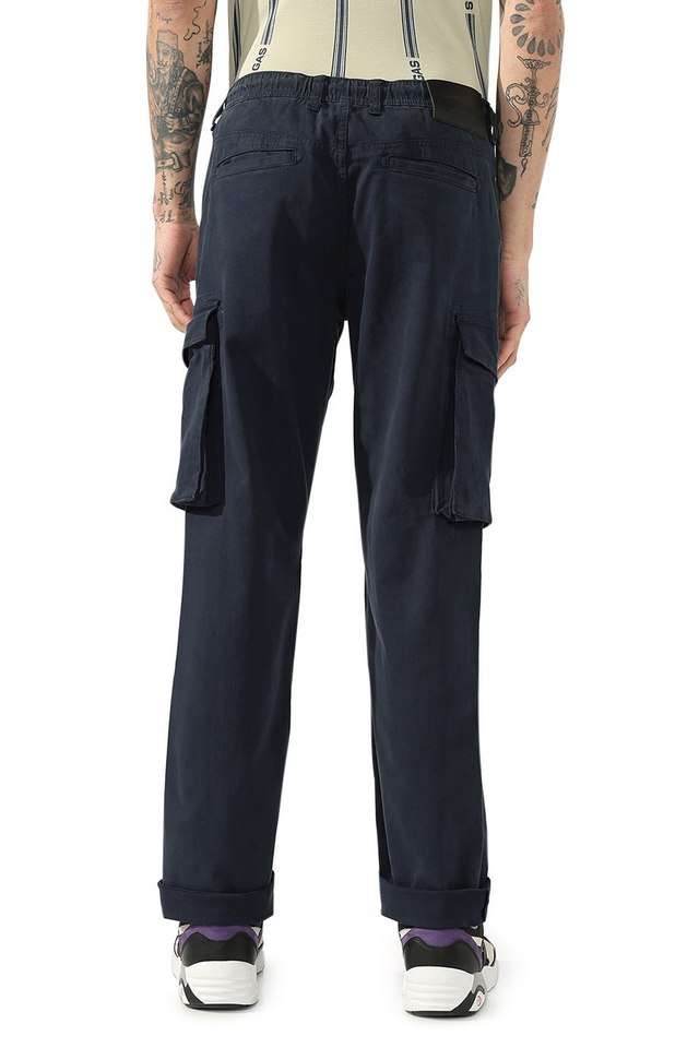 Solid-Blended-Fabric-Straight-Fit-Men-s-Casual-Trousers