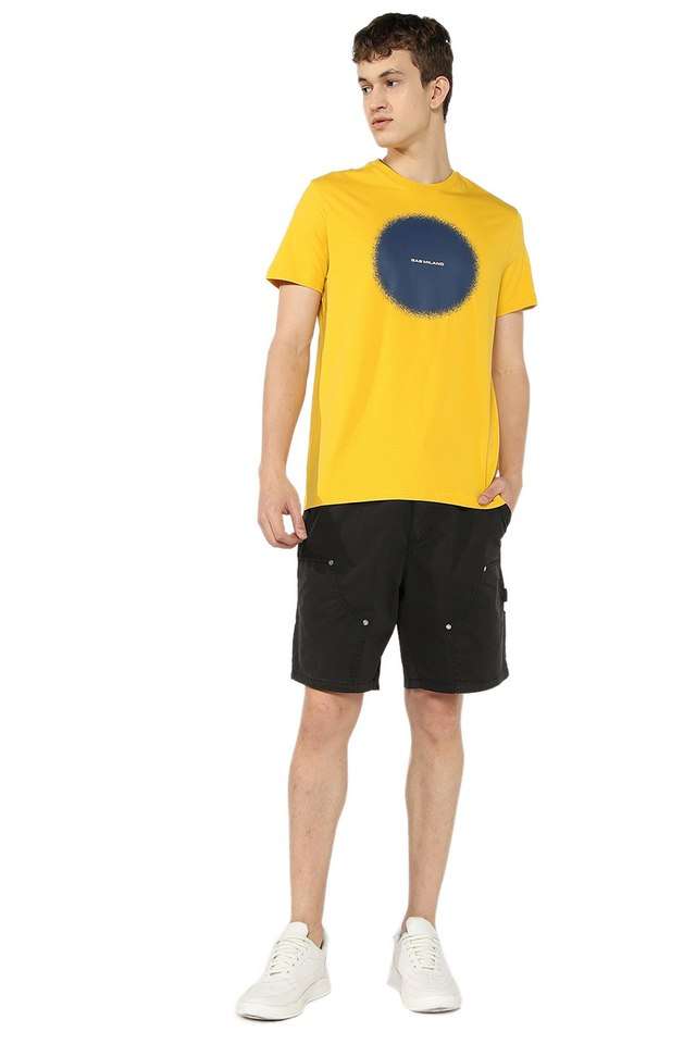 Graphic-Print-Cotton-Blend-Round-Neck-Men-s-T-Shirt