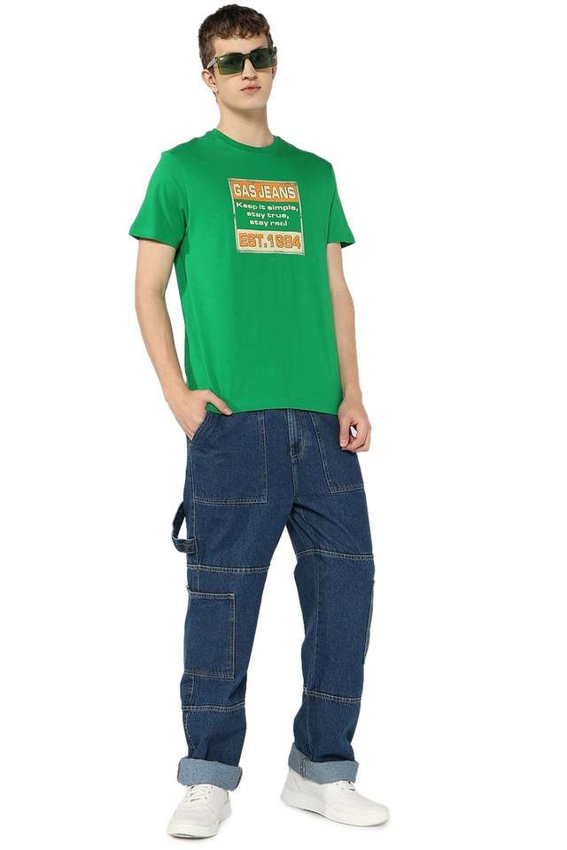 Graphic-Print-Cotton-Blend-Round-Neck-Men-s-T-Shirt