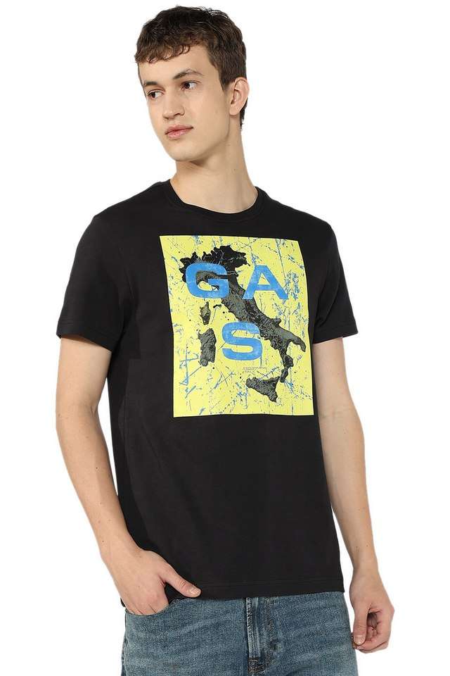 Graphic-Print-Cotton-Blend-Round-Neck-Men-s-T-Shirt