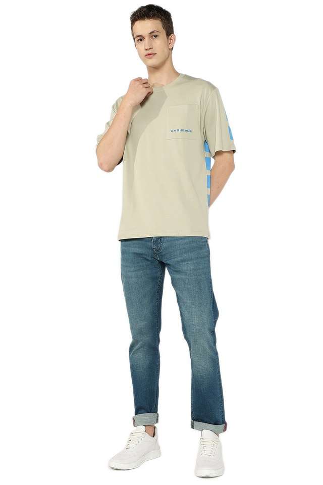 Graphic-Print-Cotton-Blend-Round-Neck-Men-s-T-Shirt