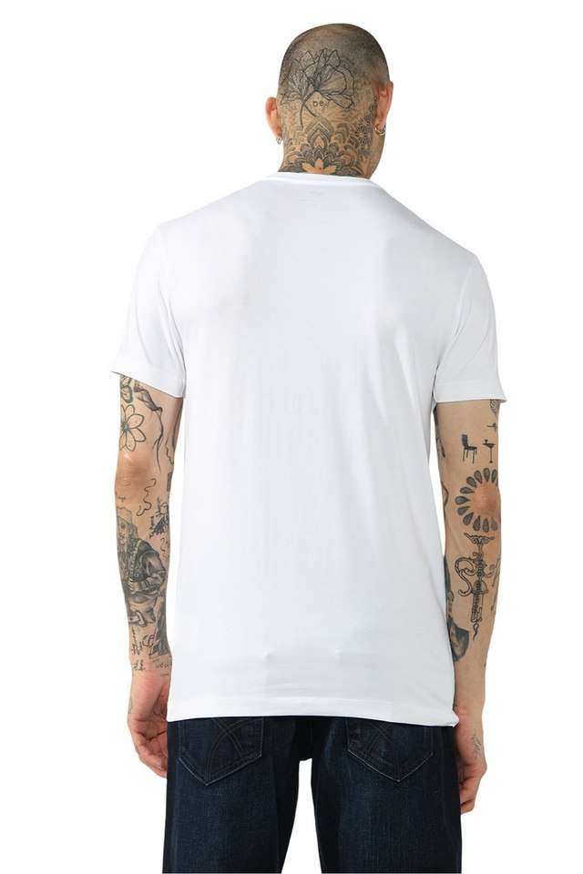 Solid-Polyester-Cotton-Round-Neck-Men-s-T-Shirt