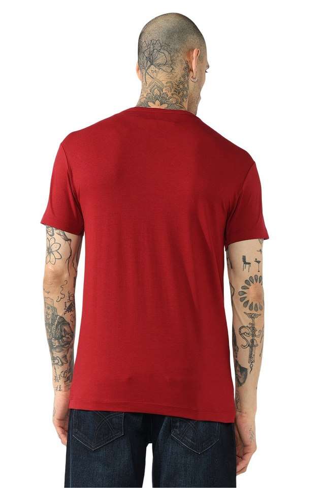 Solid-Cotton-Stretch-Round-Neck-Men-s-T-Shirt