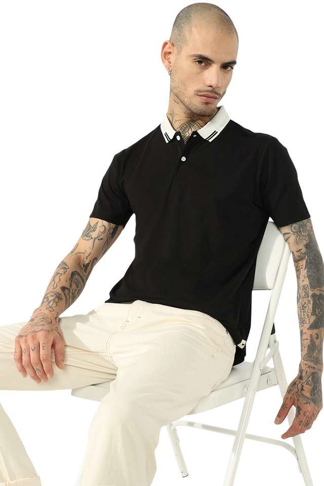 Solid-Cotton-Stretch-Polo-Men-s-T-Shirt